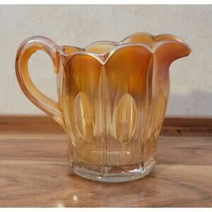 Vintage Fenton Amber Marigold Carnival Glass Creamer